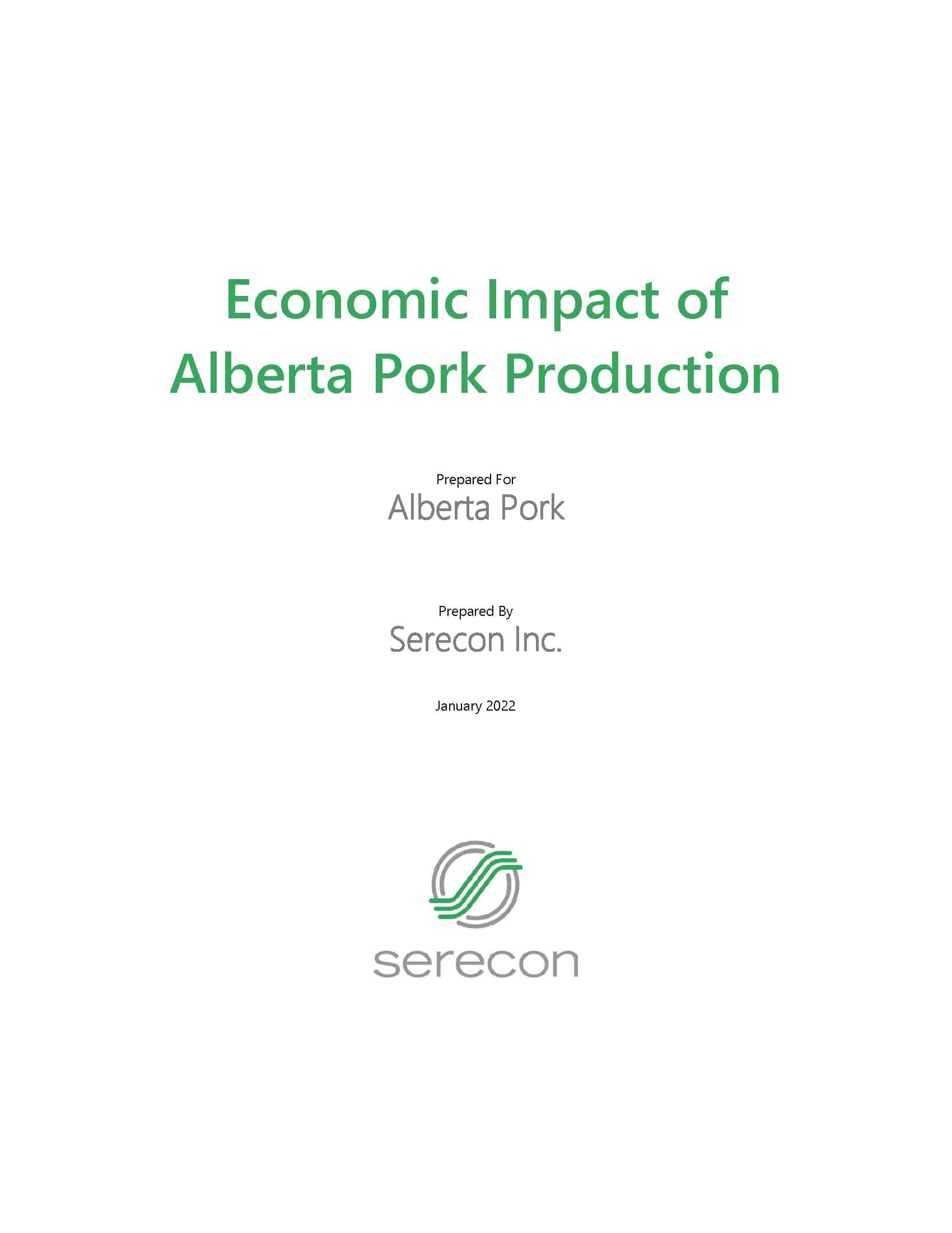 Economic Impact of Alberta Pork Production